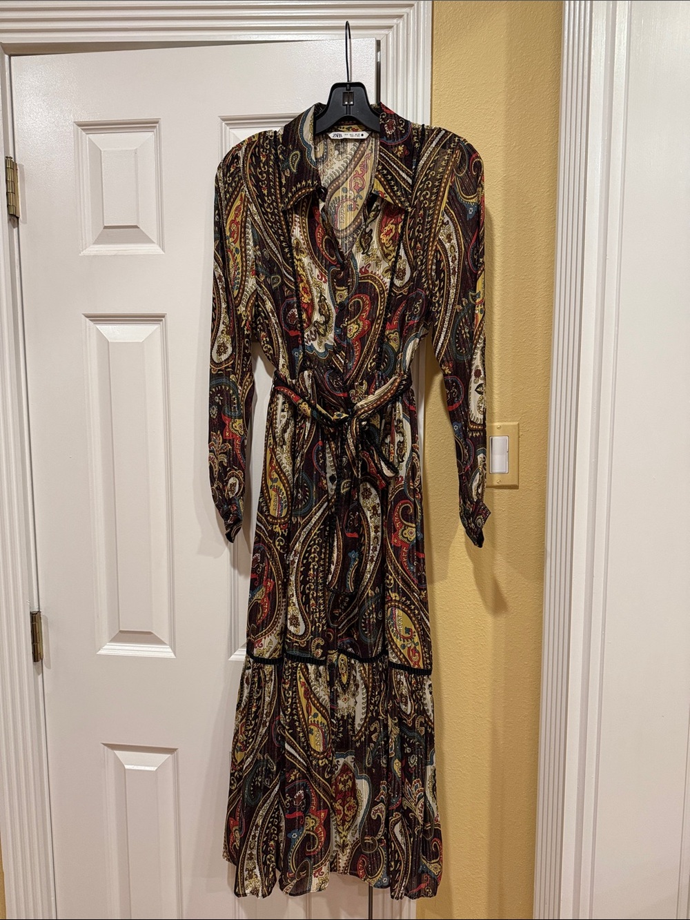 Zara Multicolor Paisley Maxi Dress with Red and Yellow Accents - bought in Italy